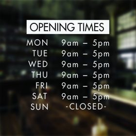 Custom Store Business Hours Store Hours Business Sign