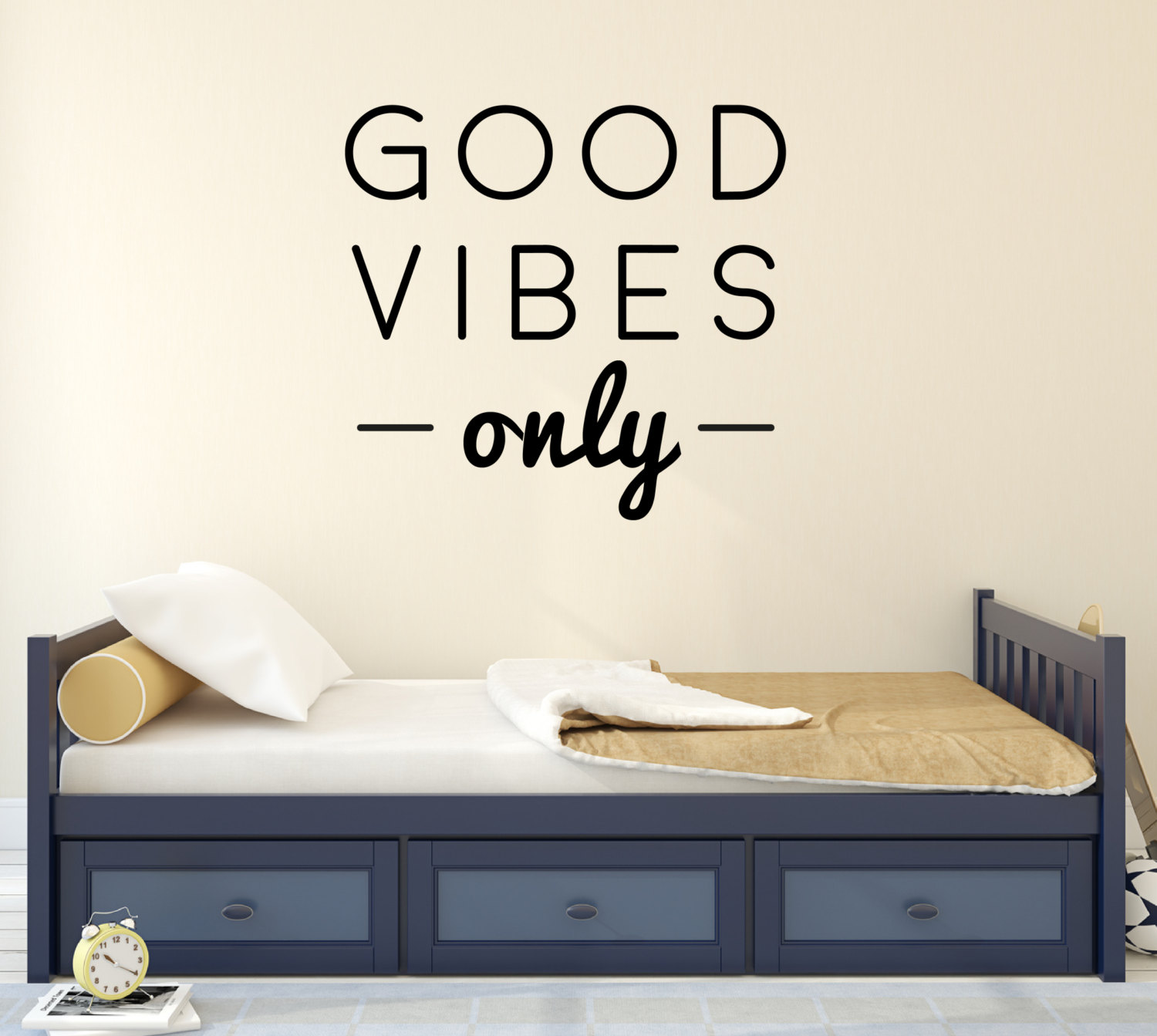 Good Vibes Only Wall Sticker - Quote Wall Stickers - Bedroom Wall