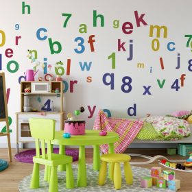 Alphabet and Numbers 1b Wall Sticker