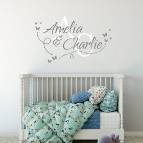 Two Name Wall Sticker 14c Decal