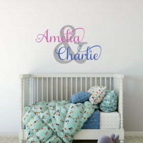 Two Name Wall Sticker 1h Decal