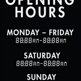 Printable Opening Times Sign v10