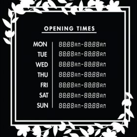 Printable Opening Times Sign v25