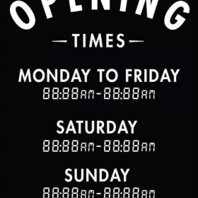 Printable Opening Times Sign v8